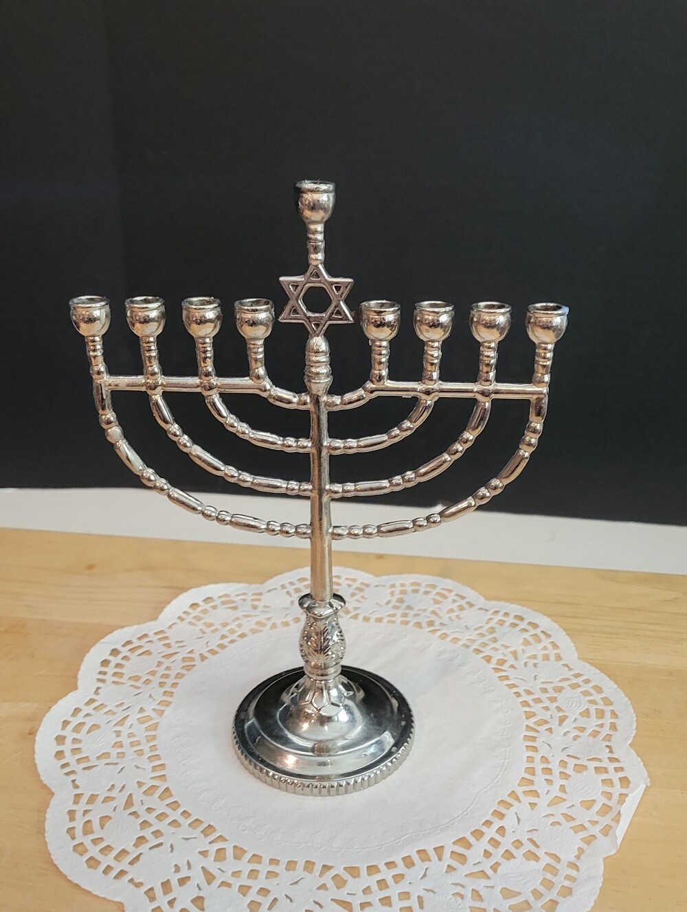 RITE LITE CHANUKAH 🕎 TRADITIONS TRADITIONAL MENORAH SILVER TONE NON TARNISH